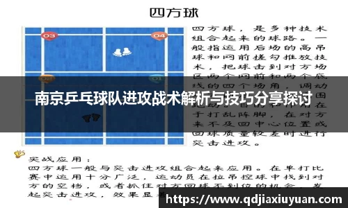 南京乒乓球队进攻战术解析与技巧分享探讨